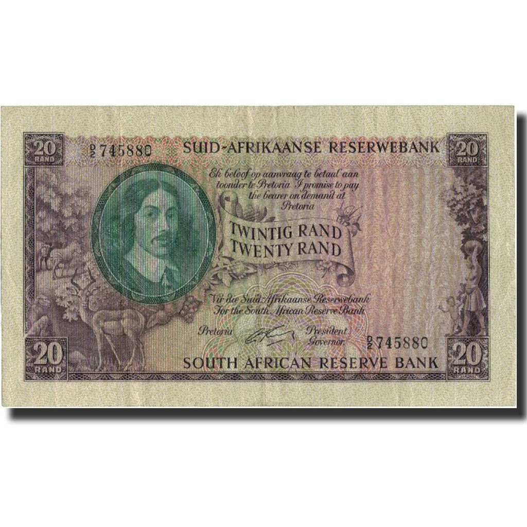 Banknote, South Africa, 20 Rand, Undated (1962-65), KM:108a, AU(50-53)