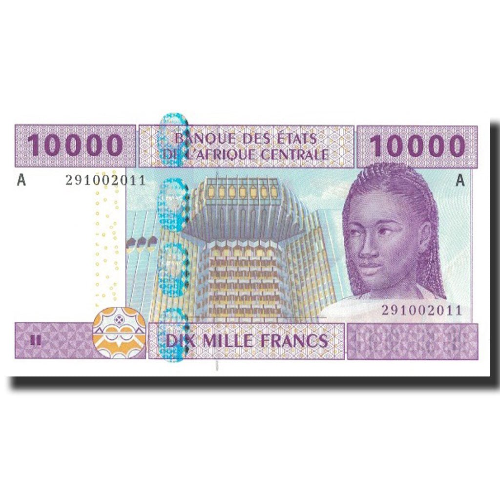 Banknote, Central African States, 10,000 Francs, 2002, 2002, KM:410A, UNC(65-70)