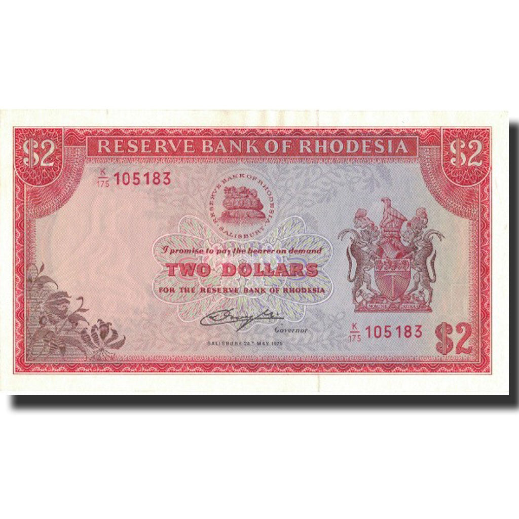 Banknote, Rhodesia, 2 Dollars, 1979, 1979-05-24, KM:39b, UNC(65-70)