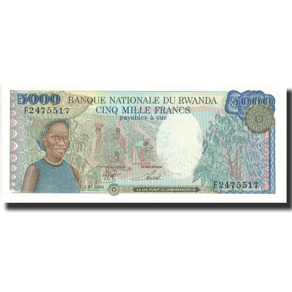 Banknote, Rwanda, 5000 Francs, 1988, 1988-01-01, KM:22, UNC(65-70)