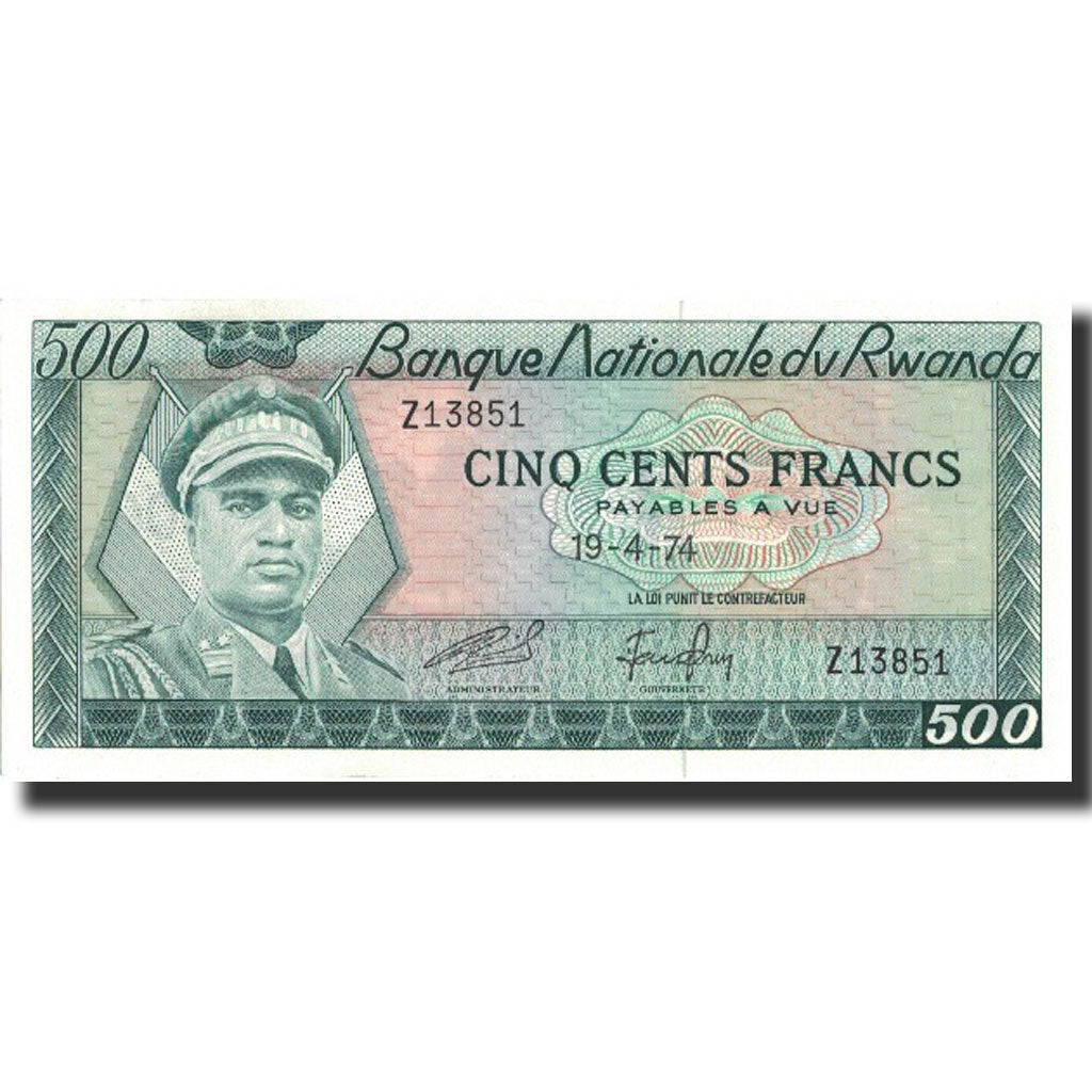 Banknote, Rwanda, 500 Francs, 1974, 1974-04-19, KM:11a, UNC(65-70)