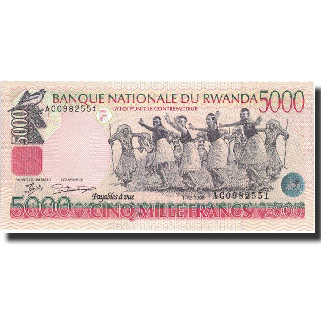 Banknote, Rwanda, 5000 Francs, 1998, 1998-12-01, KM:28a, UNC(65-70)