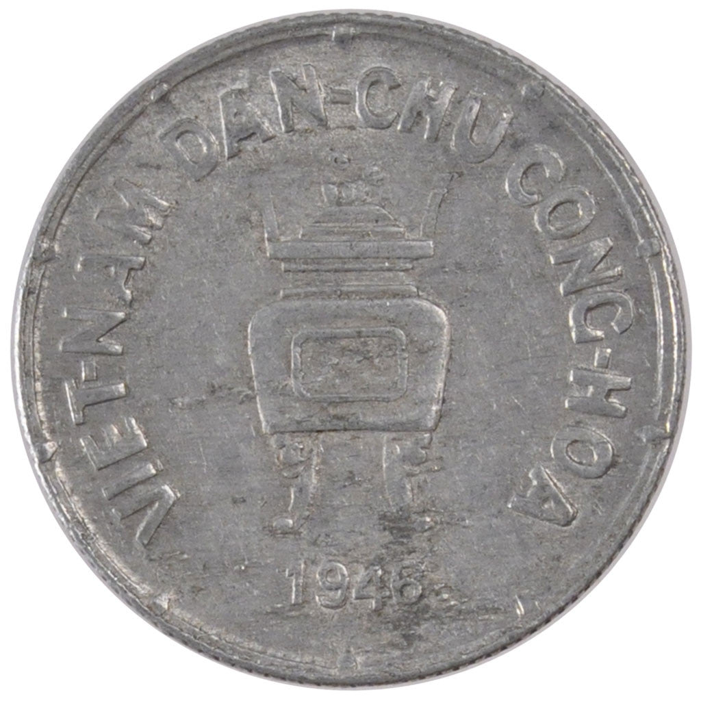 VIET NAM, 5 Hao, 1946, KM #2.1, AU(50-53), Aluminum, 2.58