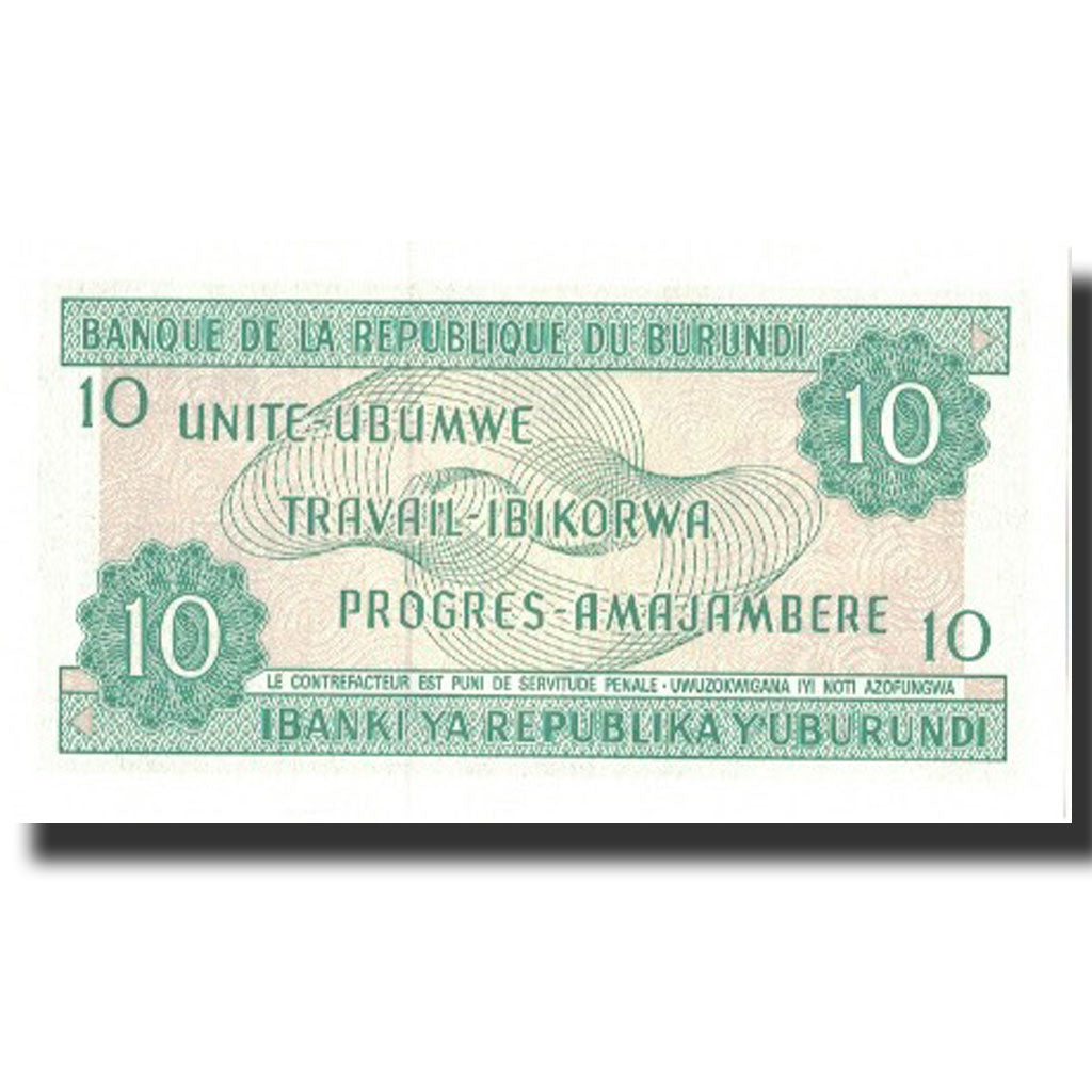 Banknote, Burundi, 10 Francs, 1991, 1991-10-01, KM:33b, UNC(65-70)