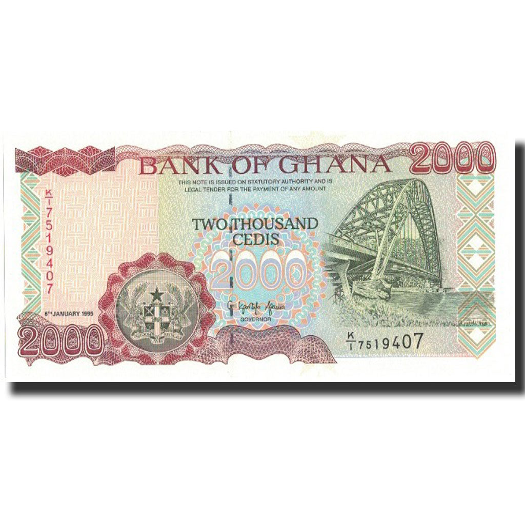 Banknot, Ghana, 2000 Cedis, 1995, 1995-01-06, KM:30b, UNC(65-70)