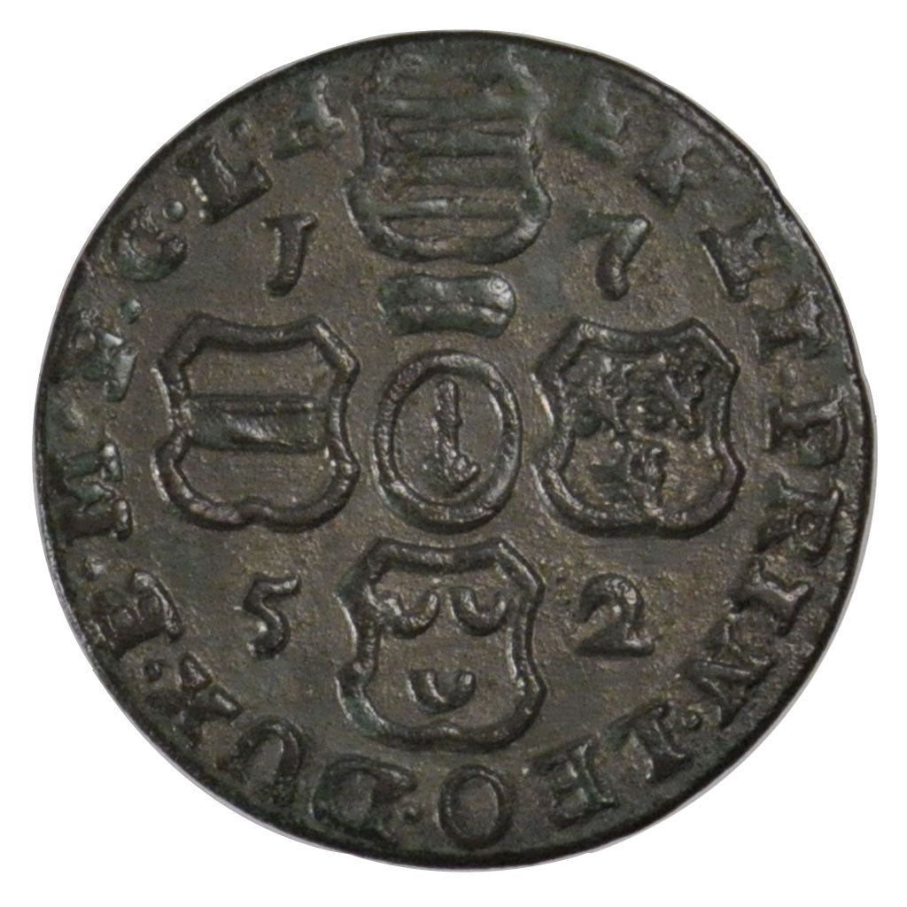 LIEGE, Liard, 1752, Liege, KM #155, AU(55-58), Copper, 3.51