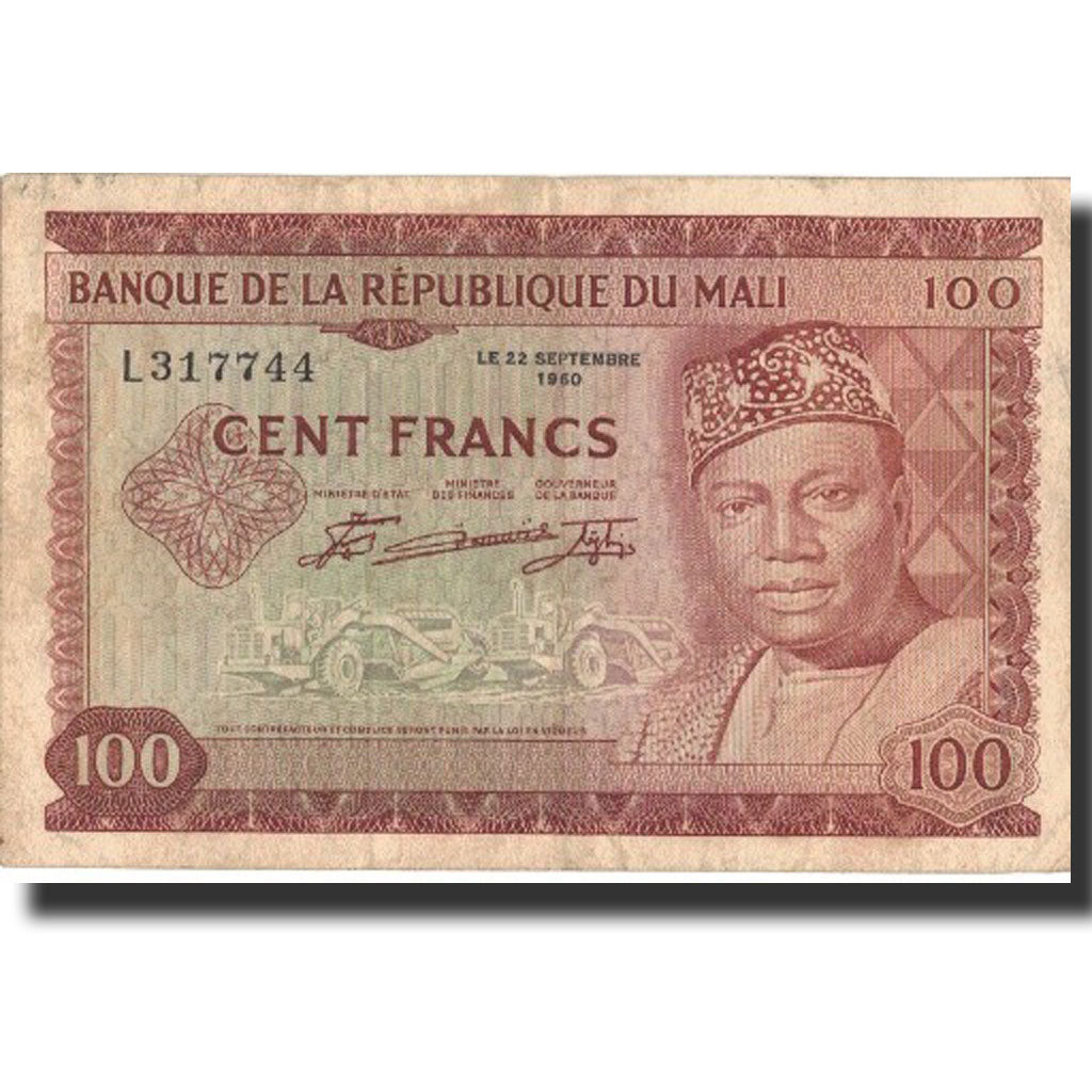 Banknote, Mali, 100 Francs, 1960, 22.9.1960, KM:7a, EF(40-45)