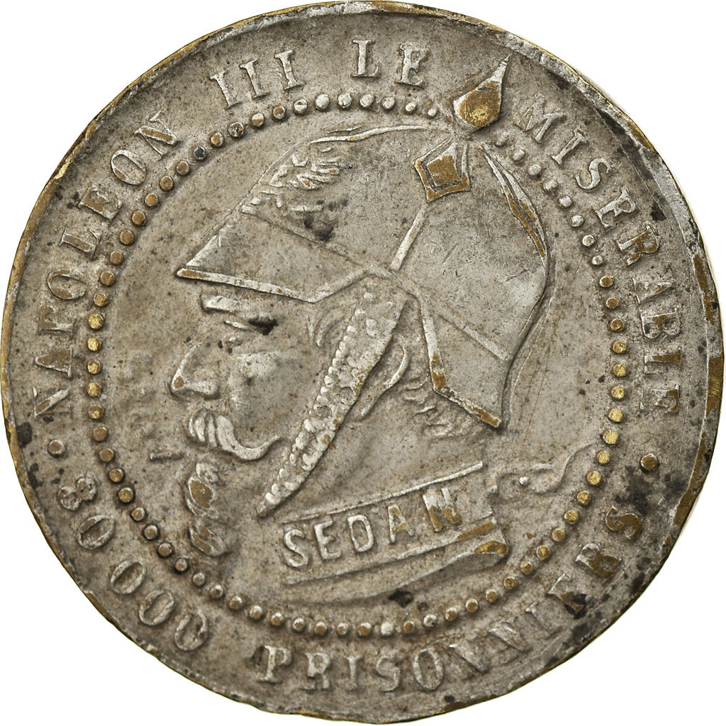 Coin, France, Napoléon III, Vampire Français, Sedan, 5 Centimes, 1870