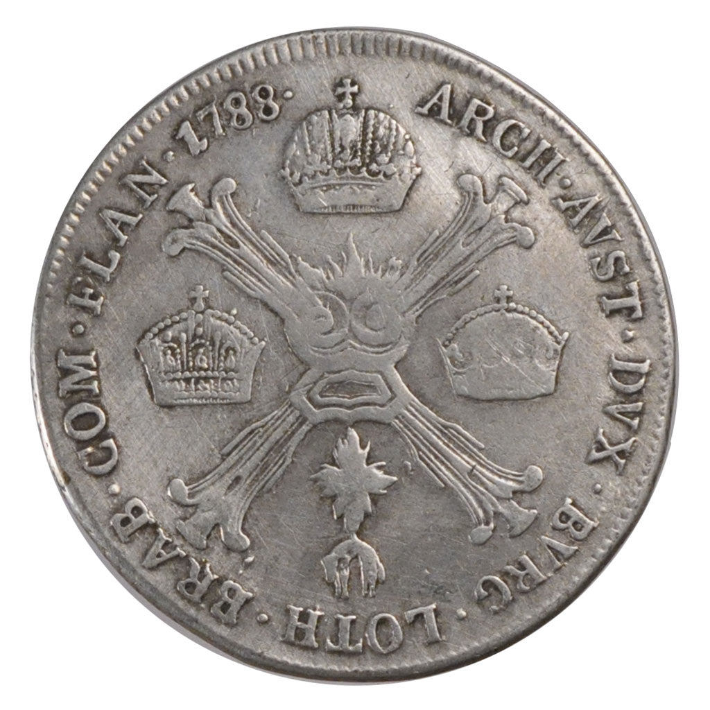 AUSTRIAN NETHERLANDS, 1/4 Kronenthaler, 1788, Vienne, KM #38, VF(30-35),...