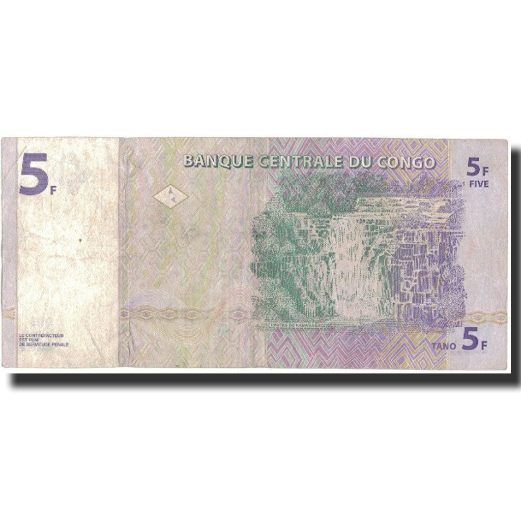 Banknote, Congo Democratic Republic, 5 Francs, 1997, 1997-11-01, KM:86a