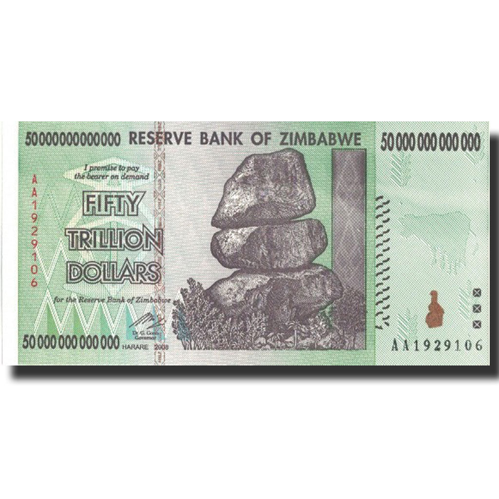 Banknote, Zimbabwe, 50 Trillion Dollars, 2008, 2008, KM:90, UNC(65-70)