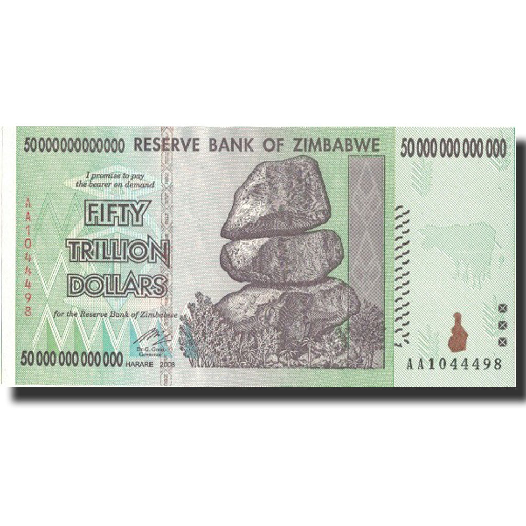 Banknote, Zimbabwe, 50 Trillion Dollars, 2008, 2008, KM:90, UNC(64)
