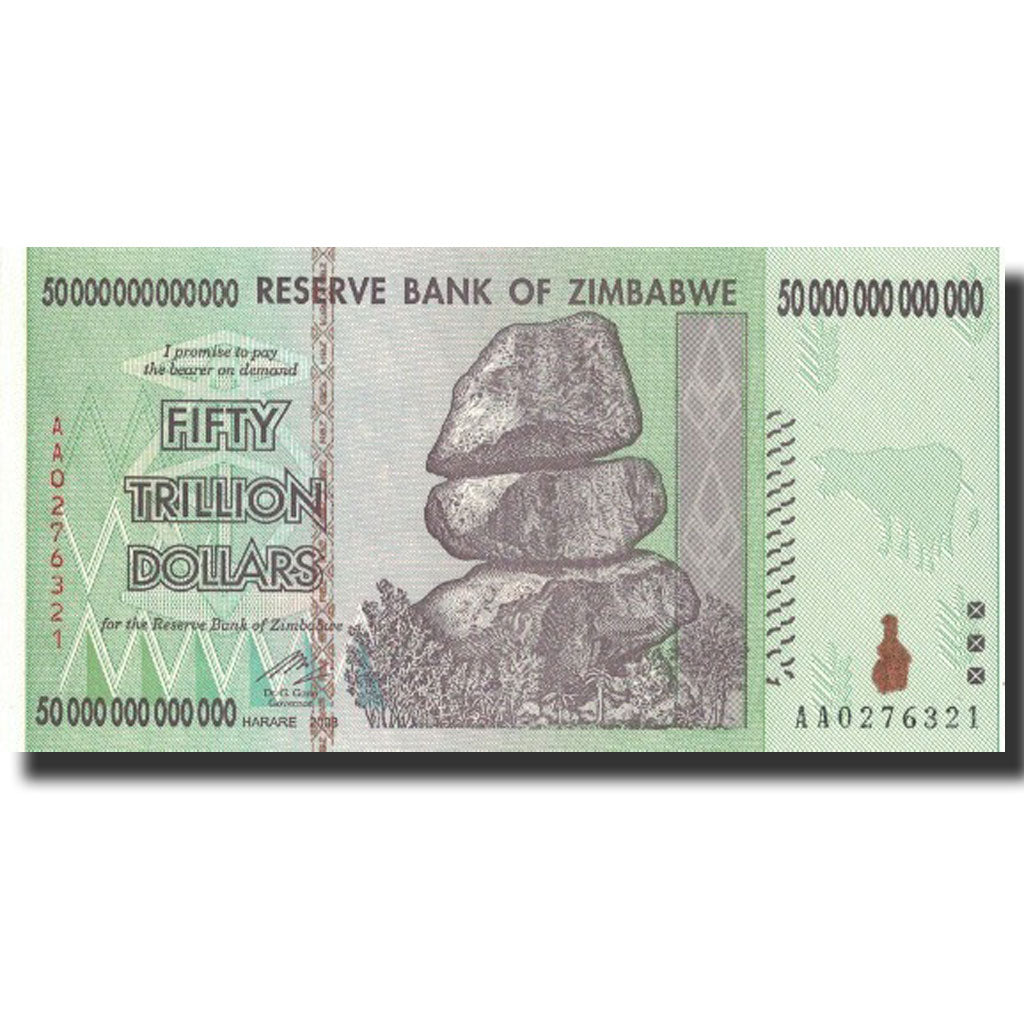 Banknote, Zimbabwe, 50 Trillion Dollars, 2008, 2008, KM:90, UNC(65-70)