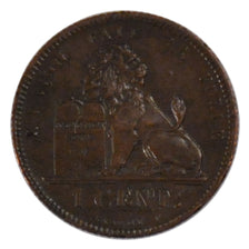 BELGIUM, Centime, 1861, KM #1.2, AU(50-53), Copper, 2.04