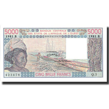 Geldschein, West African States, 5000 Francs, 1981, 1981, KM:208Be, UNZ