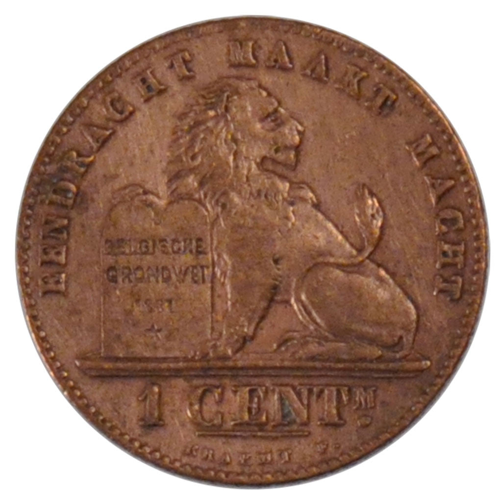 Coin, Belgium, Leopold II, Centime, 1894, AU(55-58), Copper, KM:34.1