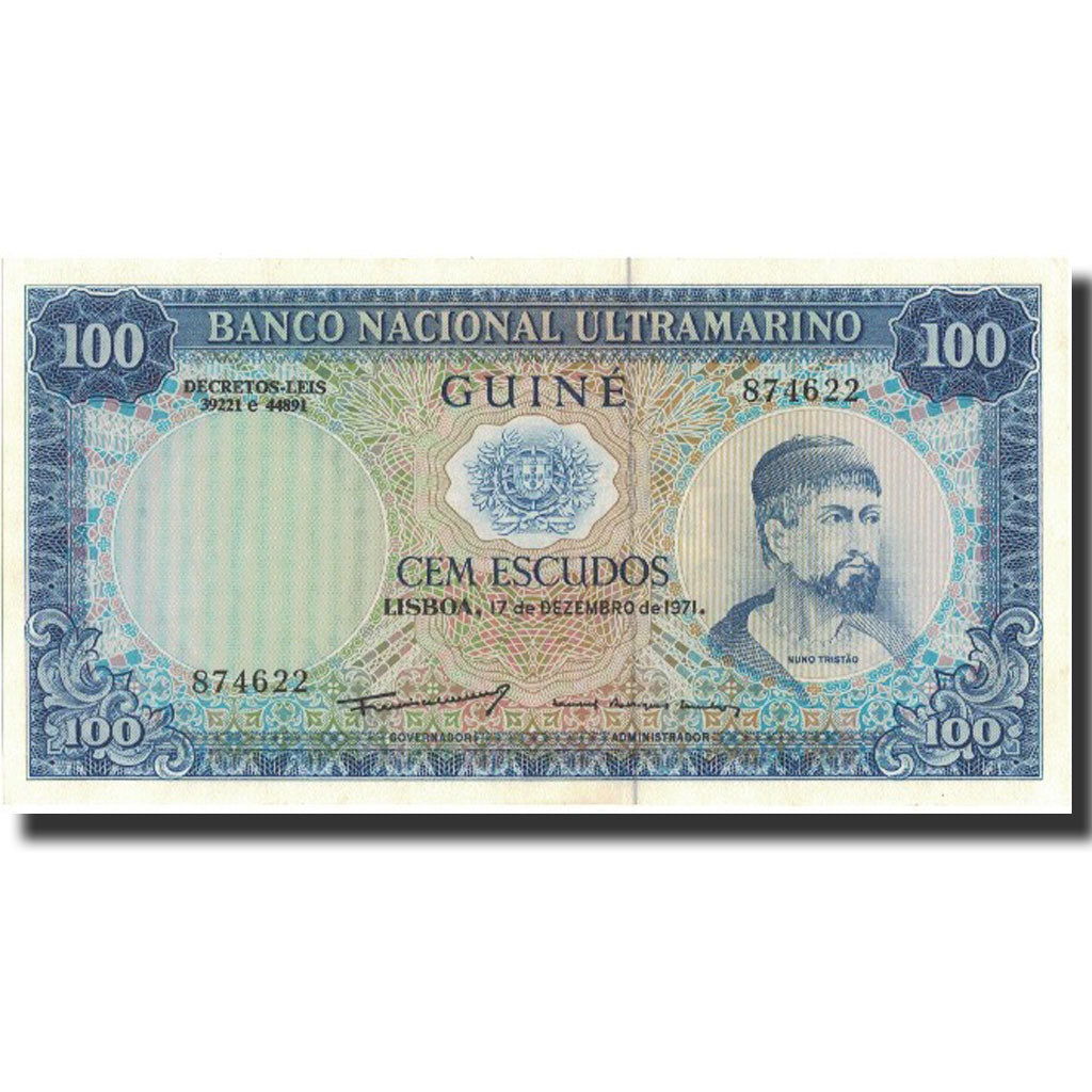 Banknote, Portuguese Guinea, 100 Escudos, 1971, 1971-12-17, KM:45a, UNC(65-70)