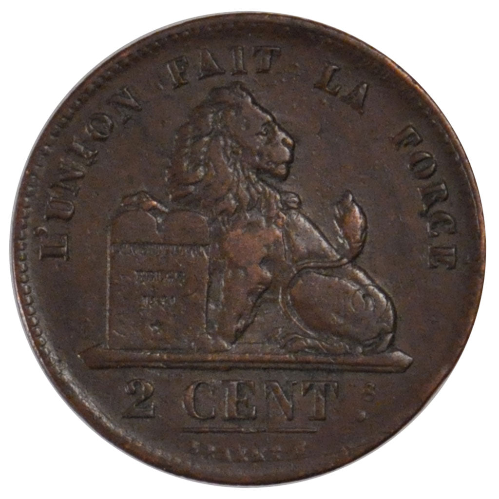 BELGIUM, 2 Centimes, 1836, KM #4.2, AU(50-53), Copper, 3.65