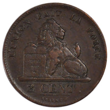 BELGIUM, 2 Centimes, 1836, KM #4.2, AU(50-53), Copper, 3.65