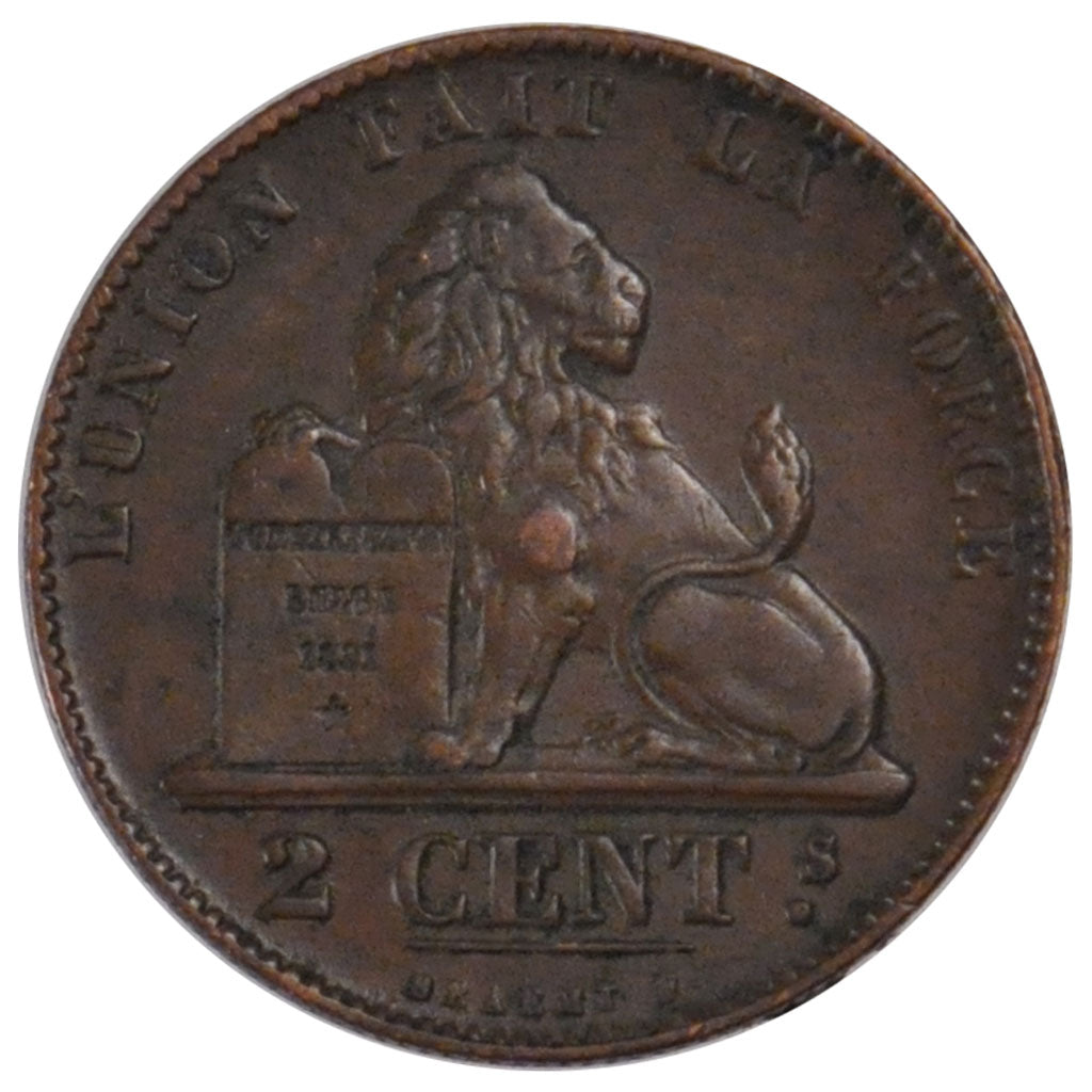Coin, Belgium, Leopold I, 2 Centimes, 1863, AU(55-58), Copper, KM:4.2