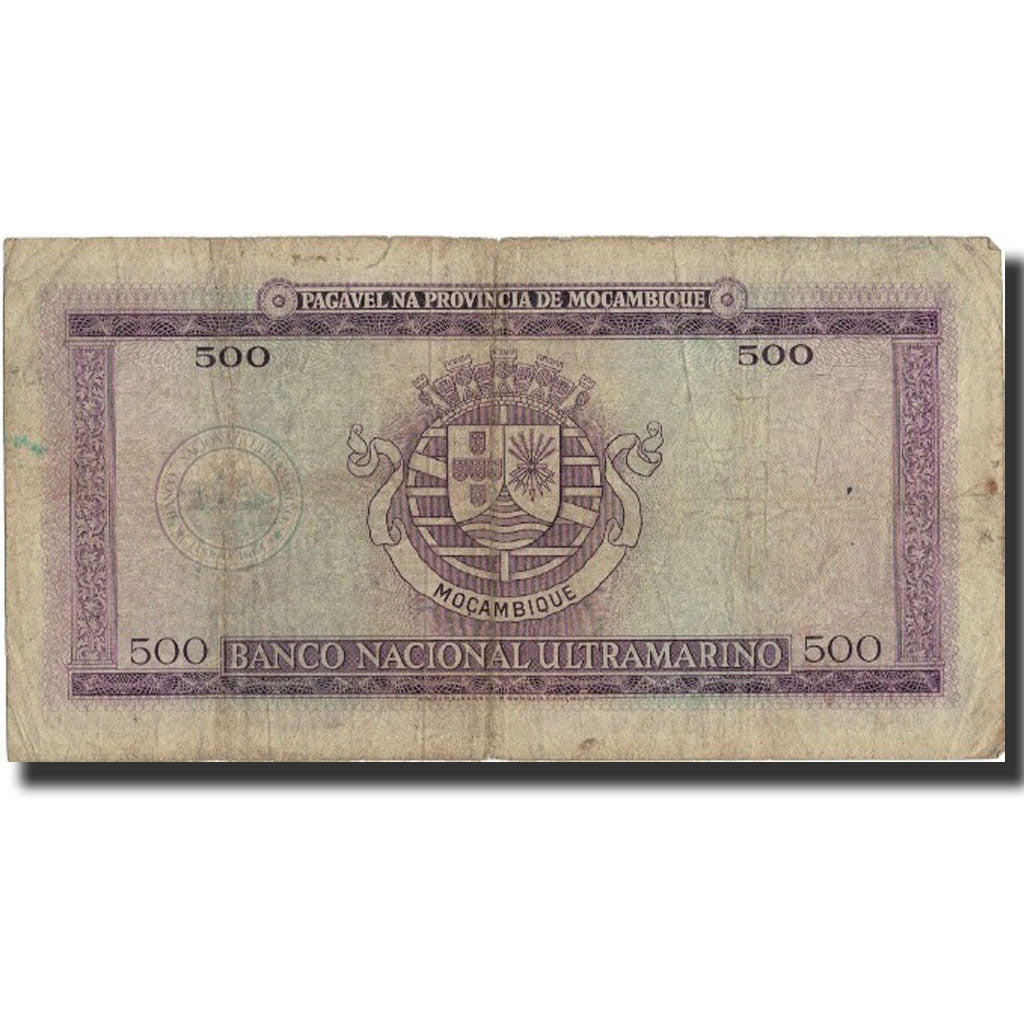 Banknote, Mozambique, 500 Escudos, 1967, 1967-03-22, KM:110a, F(12-15)