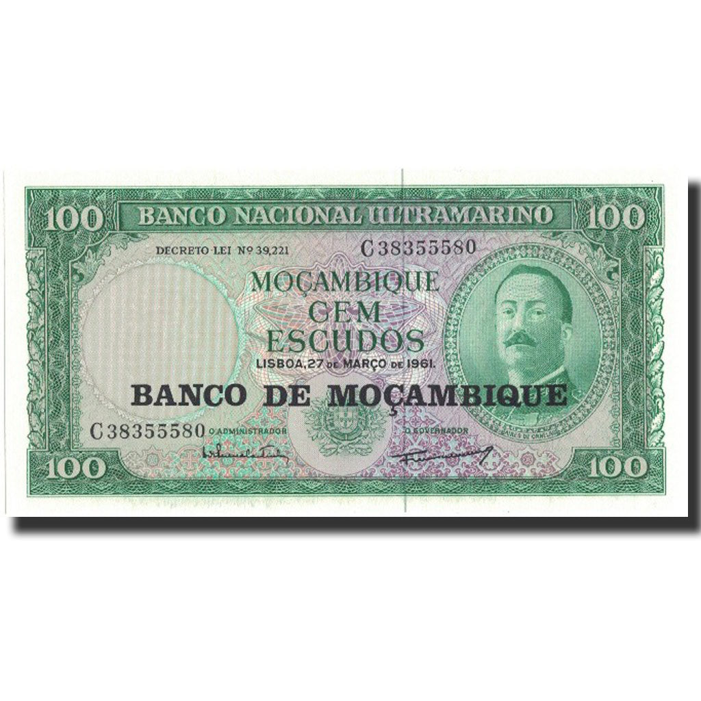 Banknot, Mozambik, 100 Escudos, 1961, 1961-03-27, KM:109a, UNC(63)