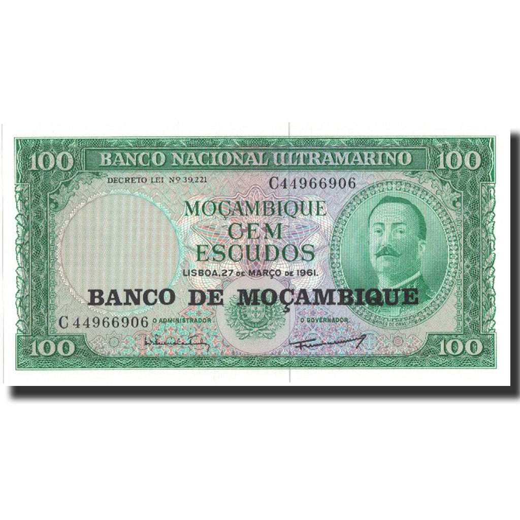 Banknot, Mozambik, 100 Escudos, 1961, 1961-03-27, KM:109a, UNC(65-70)