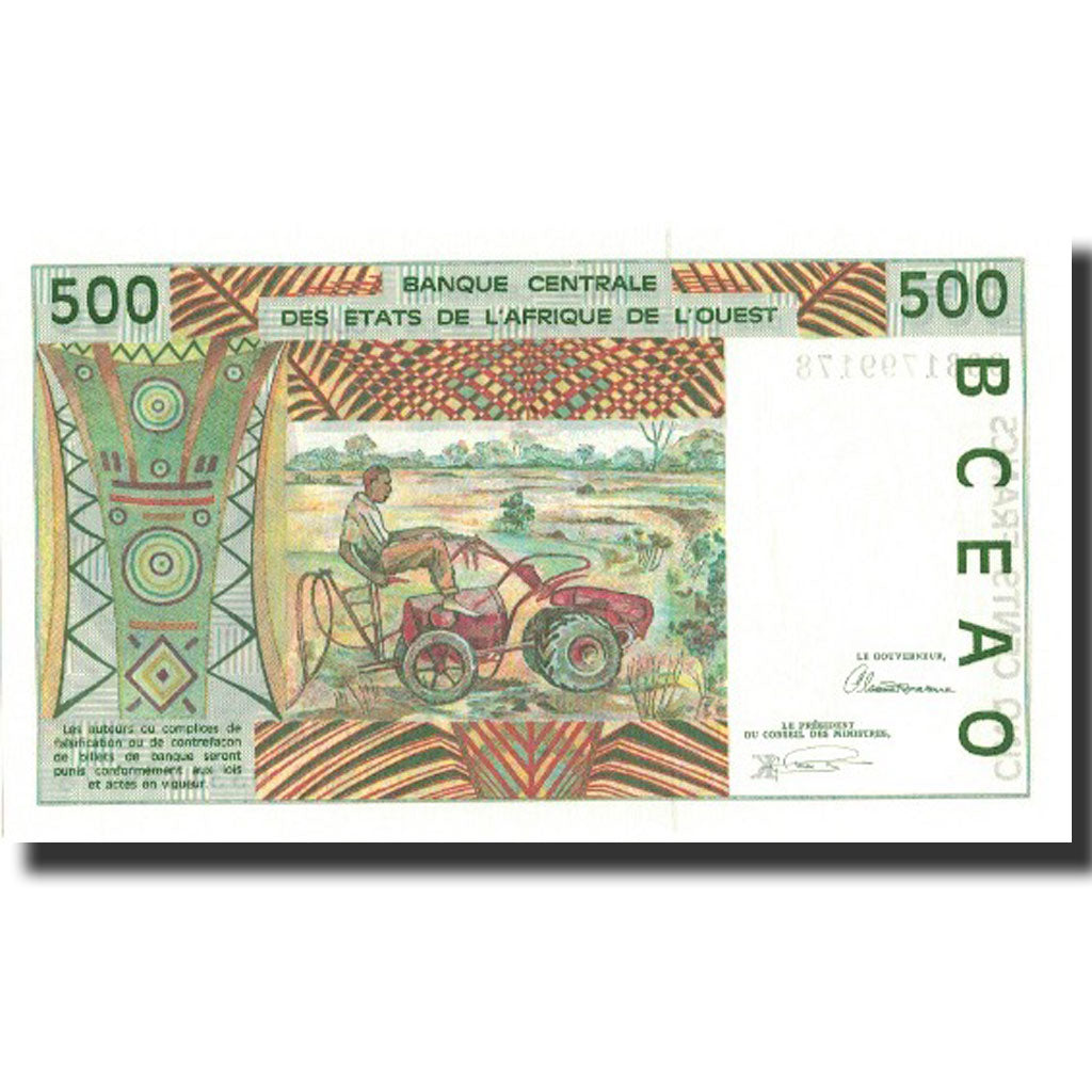 Banknote, West African States, 500 Francs, 1993, 1993, KM:710Kc, UNC(65-70)