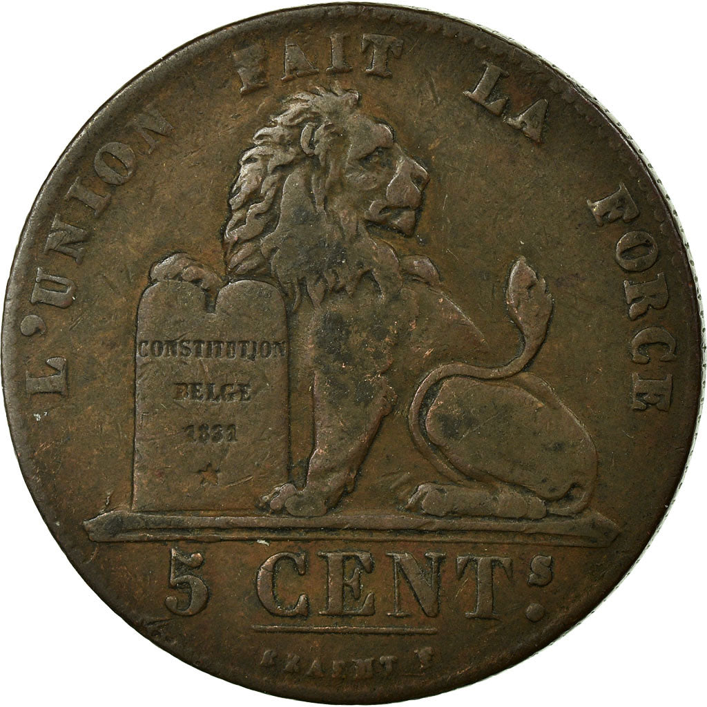 BELGIUM, 5 Centimes, 1811, KM #5.1, EF(40-45), Copper, 28.3, 9.87