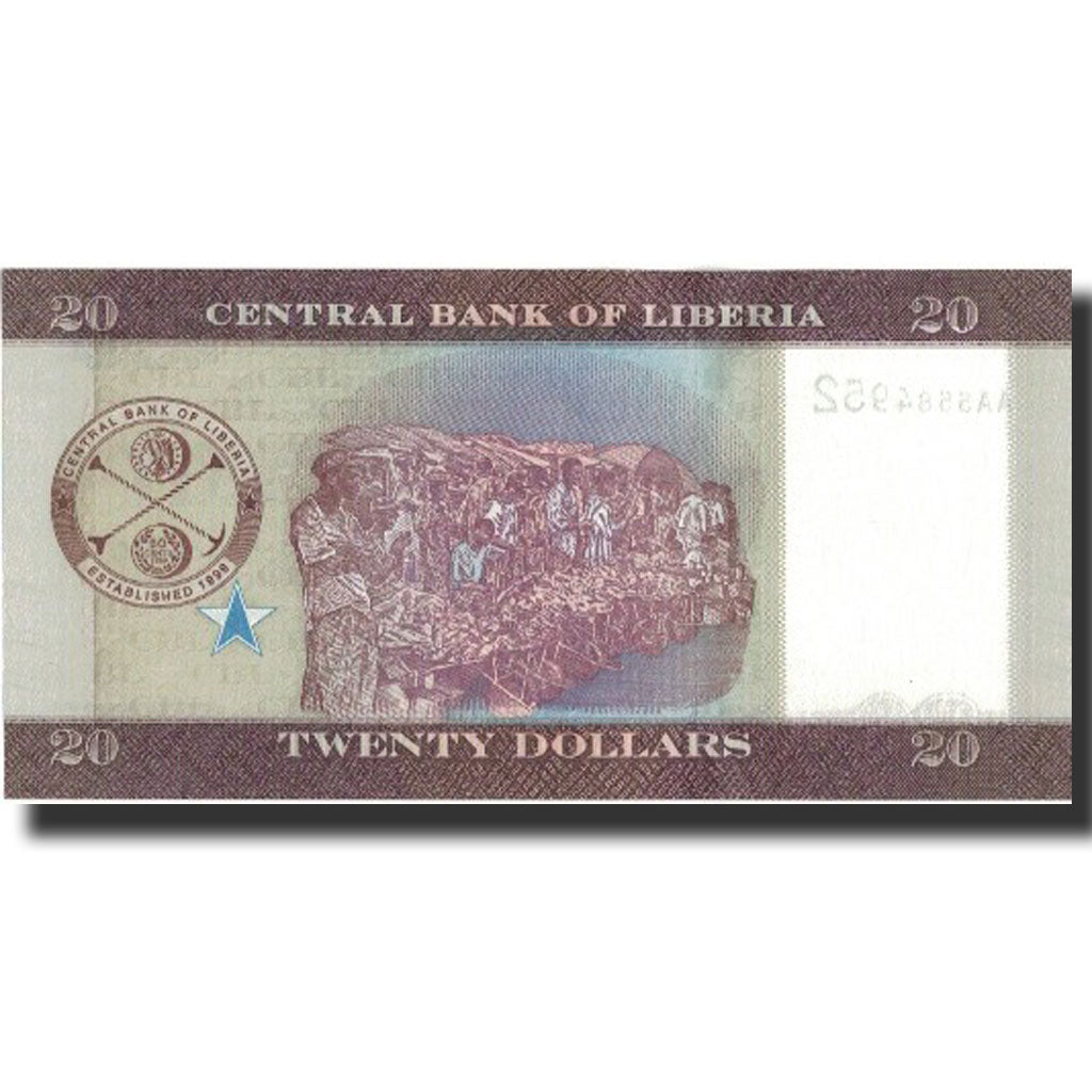 Biljet, Liberia, 20 Dollars, 2016, 2016, NIEUW