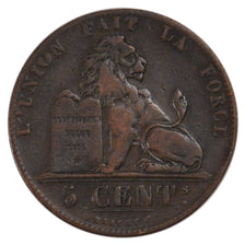 Monnaie, Belgique, Leopold I, 5 Centimes, 1850, TTB, Cuivre, KM:5.1