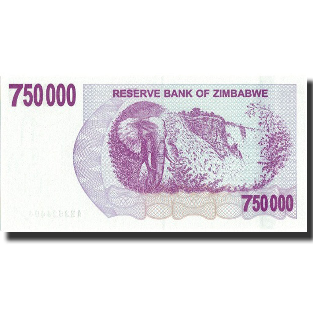 Banknote, Zimbabwe, 750,000 Dollars, 2007, 2007-12-31, KM:52, UNC(65-70)