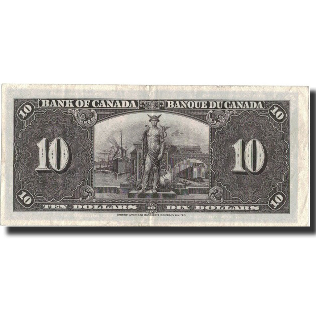 Banknote, Canada, 10 Dollars, 1937, 1937-01-02, KM:61c, EF(40-45)
