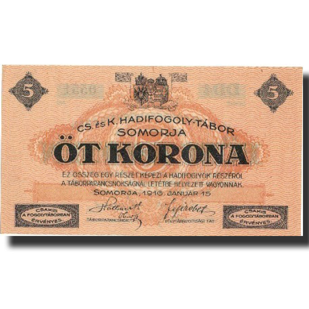 Banknote, Czechoslovakia, 5 Korun, 1916, 1916-01-15, UNC(65-70)