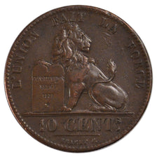 BELGIUM, 10 Centimes, 1832, KM #2.1, EF(40-45), Copper, 21.01