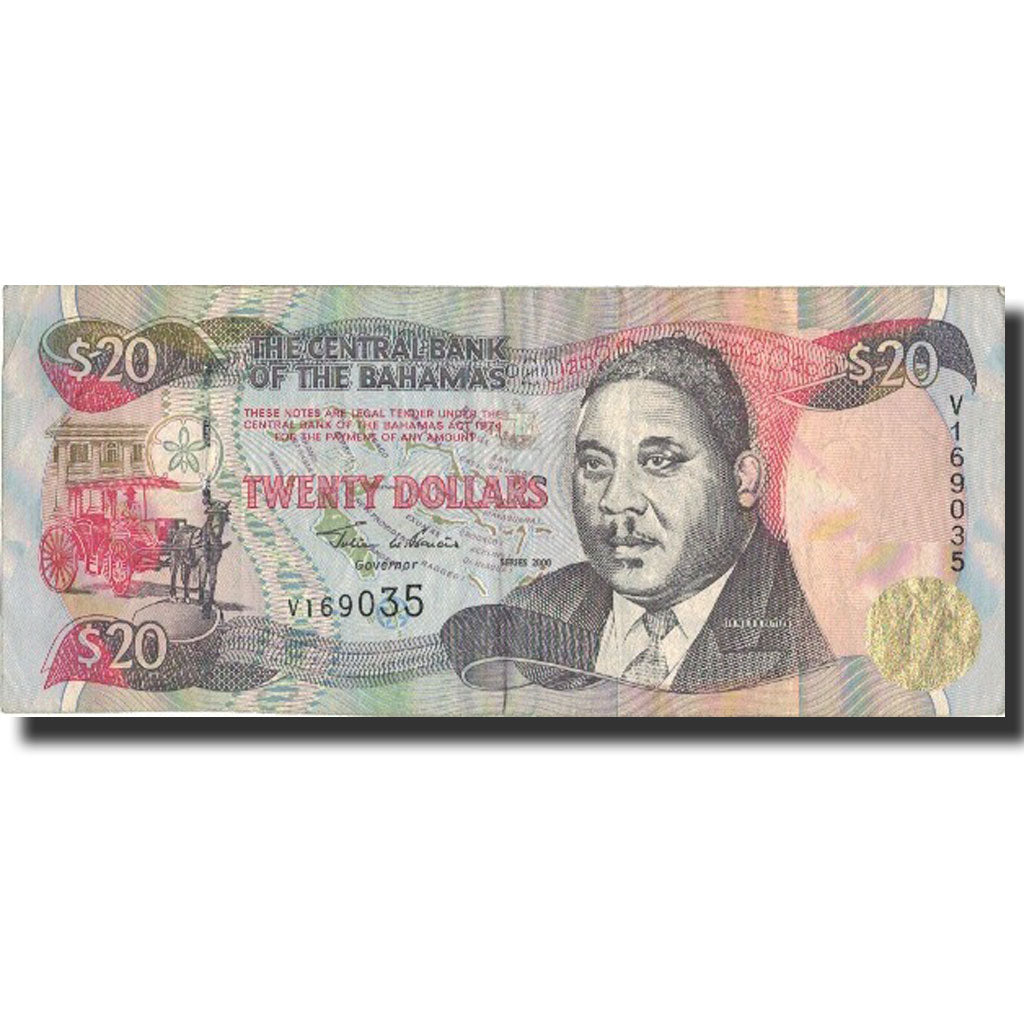 Billete, 20 Dollars, 2000, Bahamas, 2000, KM:65a, BC+