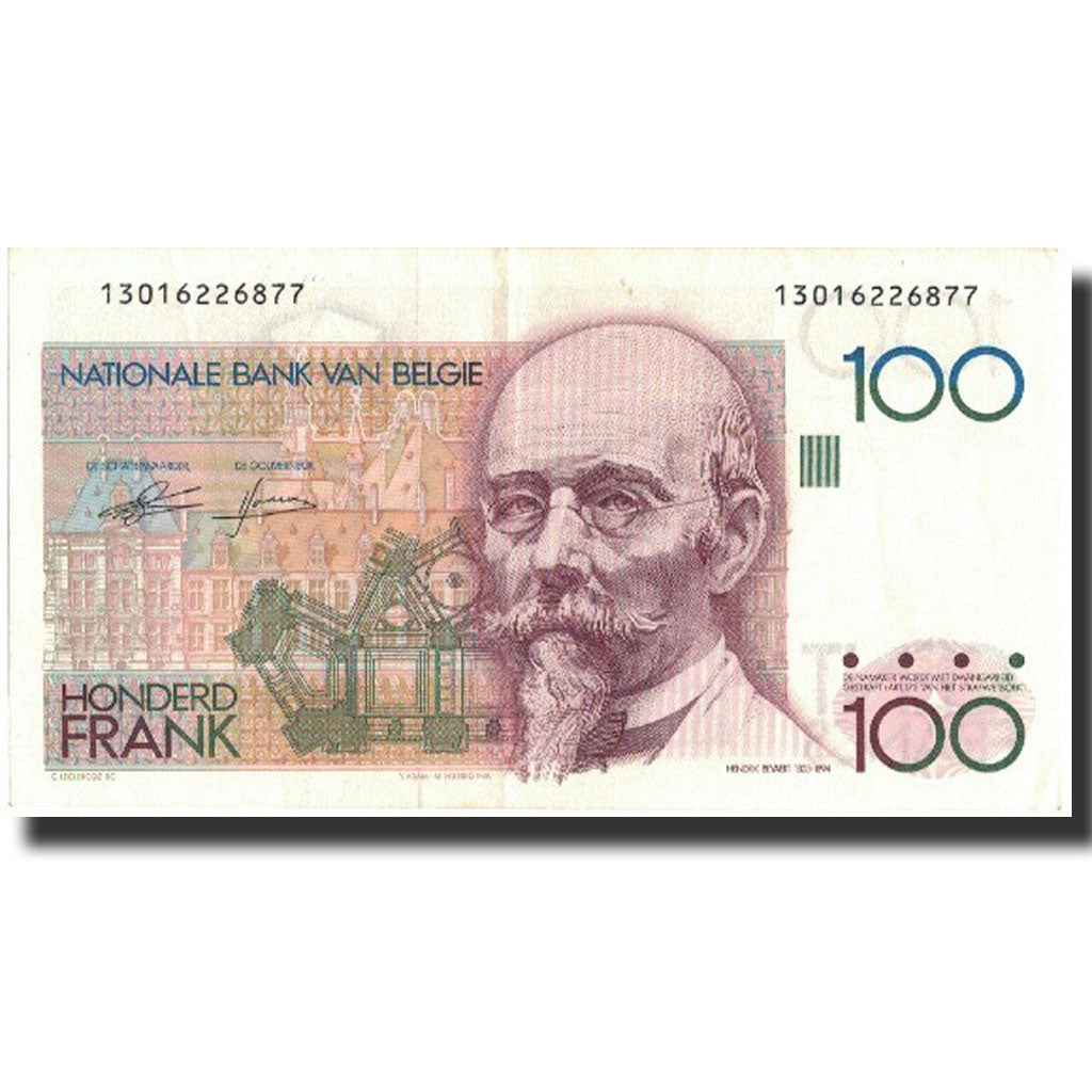 Banknote, Belgium, 100 Francs, Undated (1982-94), Undated, KM:142a, AU(55-58)