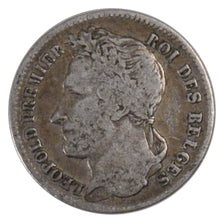 Belgio, Leopold I, 1/4 Franc, 1834, MB, Argento, KM:8