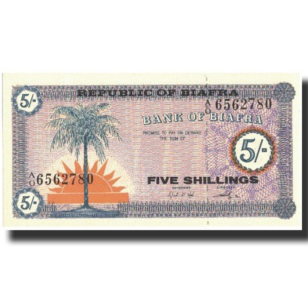 Banknote, Biafra, 5 Shillings, Undated (1967), Undated, KM:1, UNC(65-70)