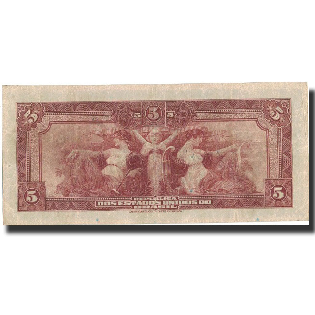 Banknote, Brazil, 5 Mil Reis, 1925, 1925, KM:29b, EF(40-45)
