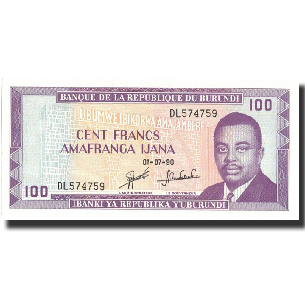 Banknote, Burundi, 100 Francs, 1990, 1990-07-01, KM:29c, UNC(65-70)