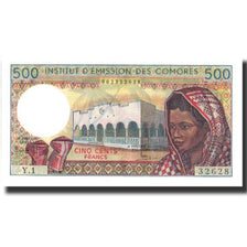 Biljet, Comoros, 500 Francs, 1986, 1986, KM:10a, SPL