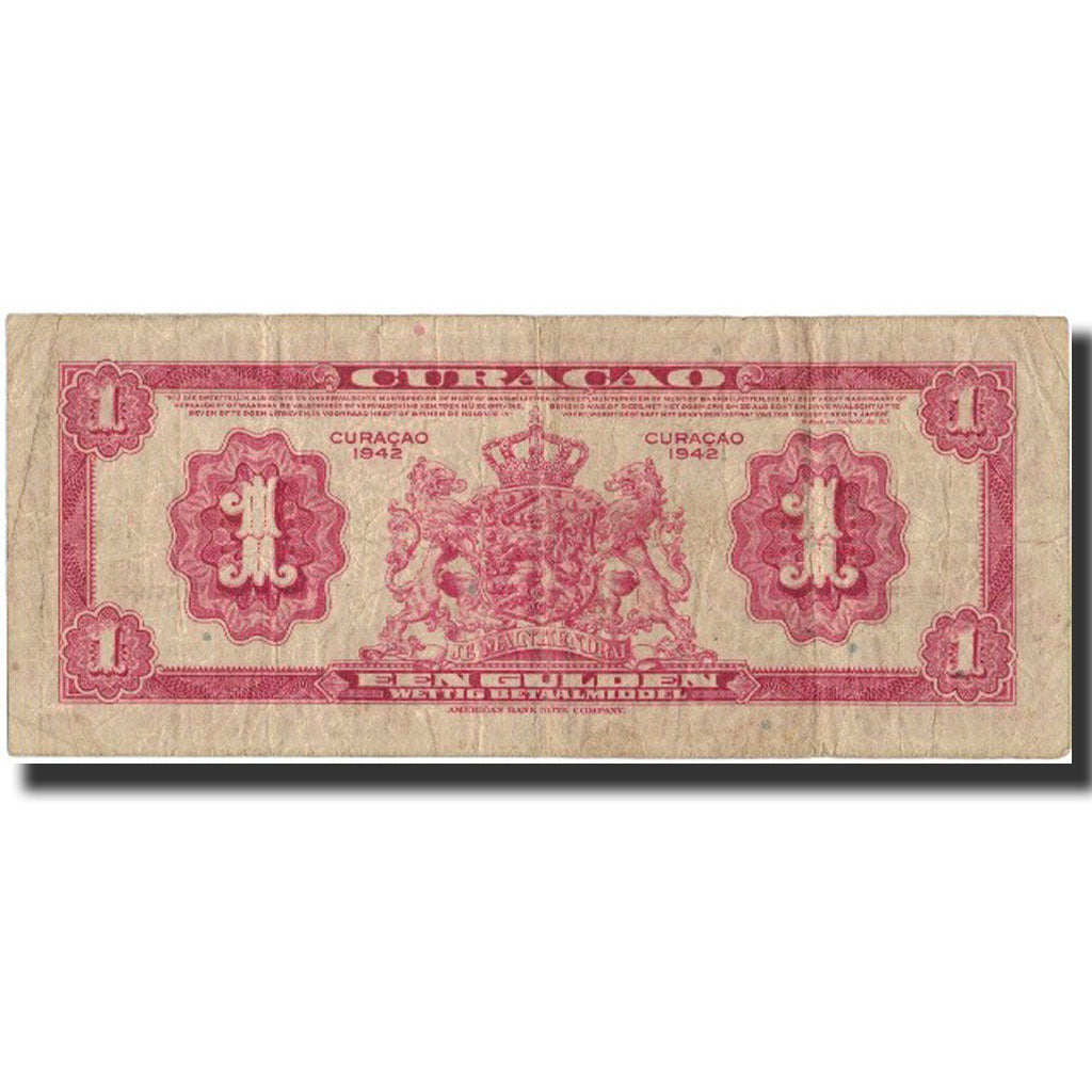 Banknote, Curacao, 1 Gulden, 1942, 1942, KM:35a, VF(20-25)