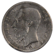 Belgio, Leopold II, 50 Centimes, 1886, MB+, Argento, KM:26