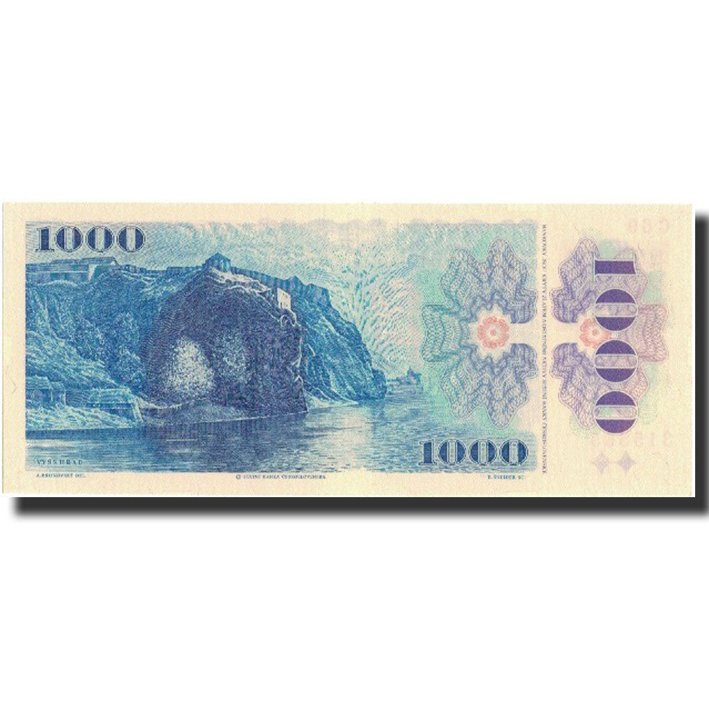 Banknote, Czech Republic, 1000 Korun, 1993, 1993 old date 1985, KM:3a
