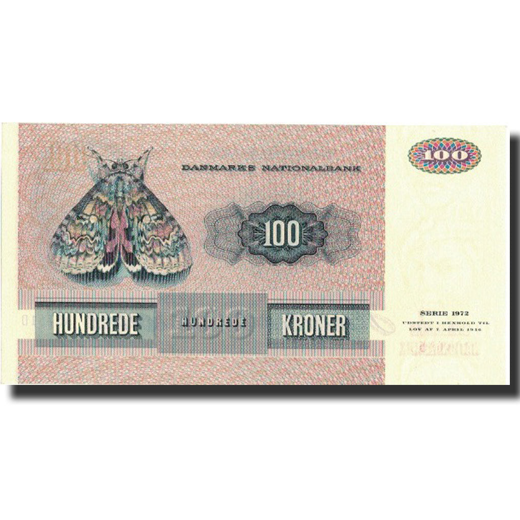 Biljet, Denemarken, 100 Kroner, 1972, 1972, KM:51b, NIEUW