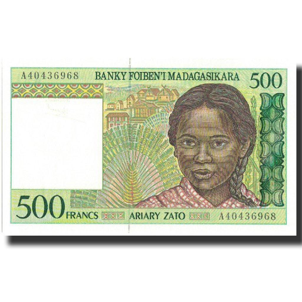 Banknote, Madagascar, 500 Francs = 100 Ariary, Undated (1994), Undated, KM:75a
