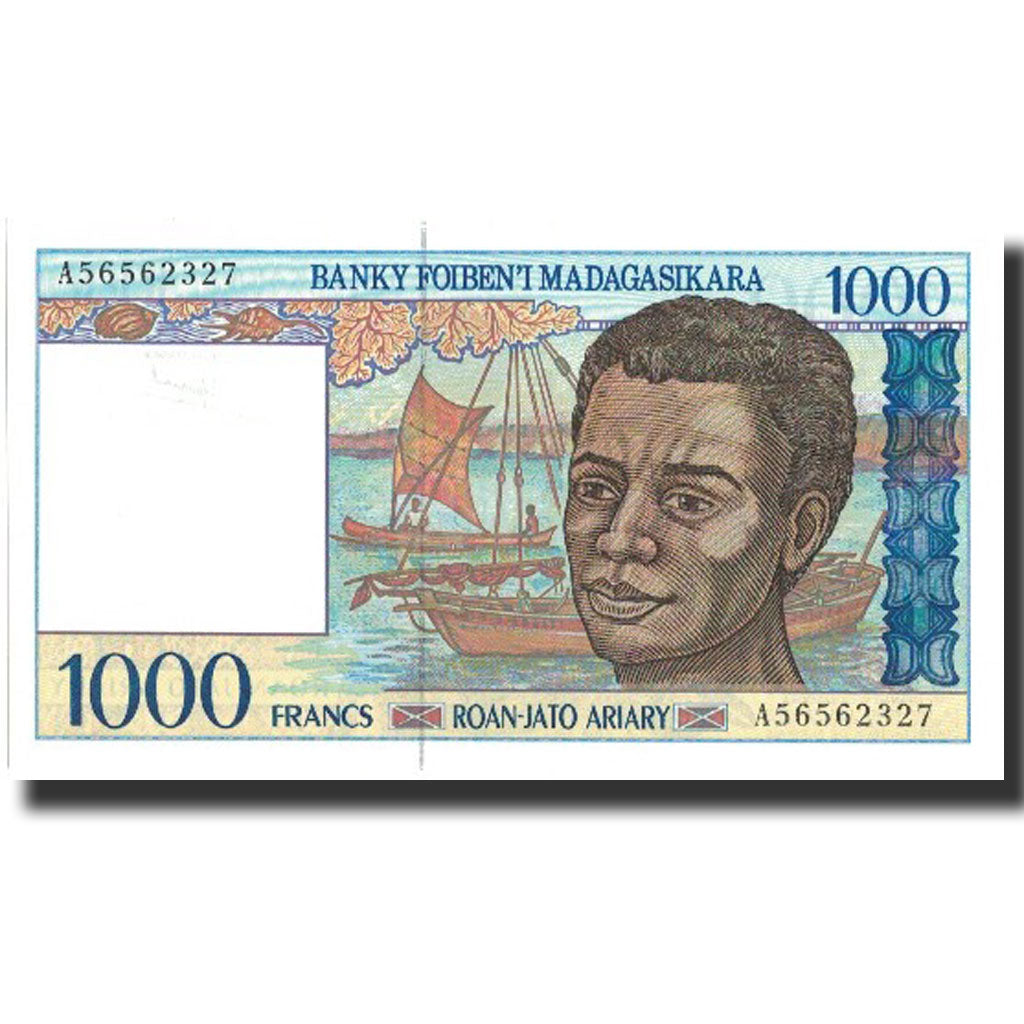 Banknote, Madagascar, 1000 Francs = 200 Ariary, Undated (1994), Undated, KM:76a