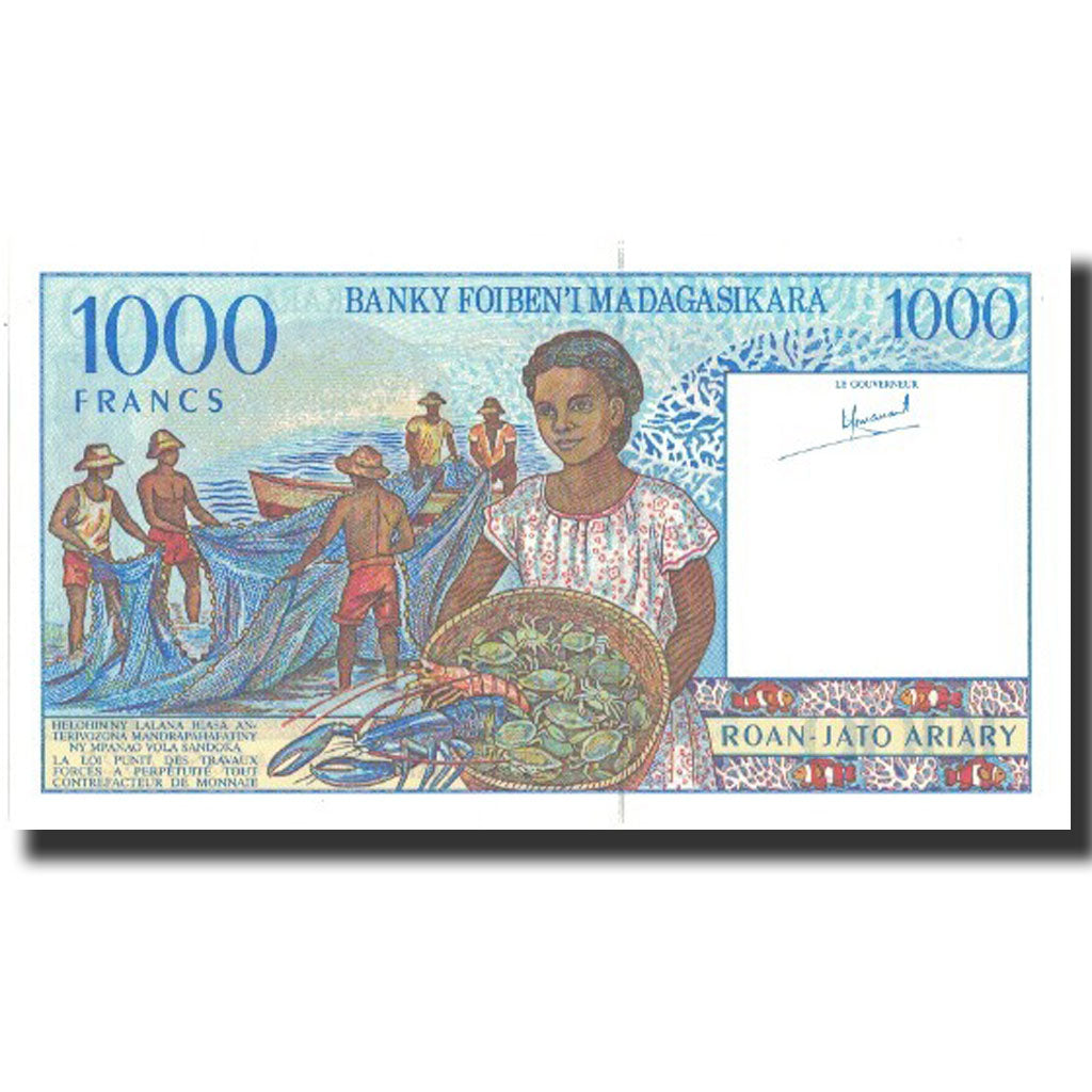 Banknote, Madagascar, 1000 Francs = 200 Ariary, Undated (1994), Undated, KM:76a
