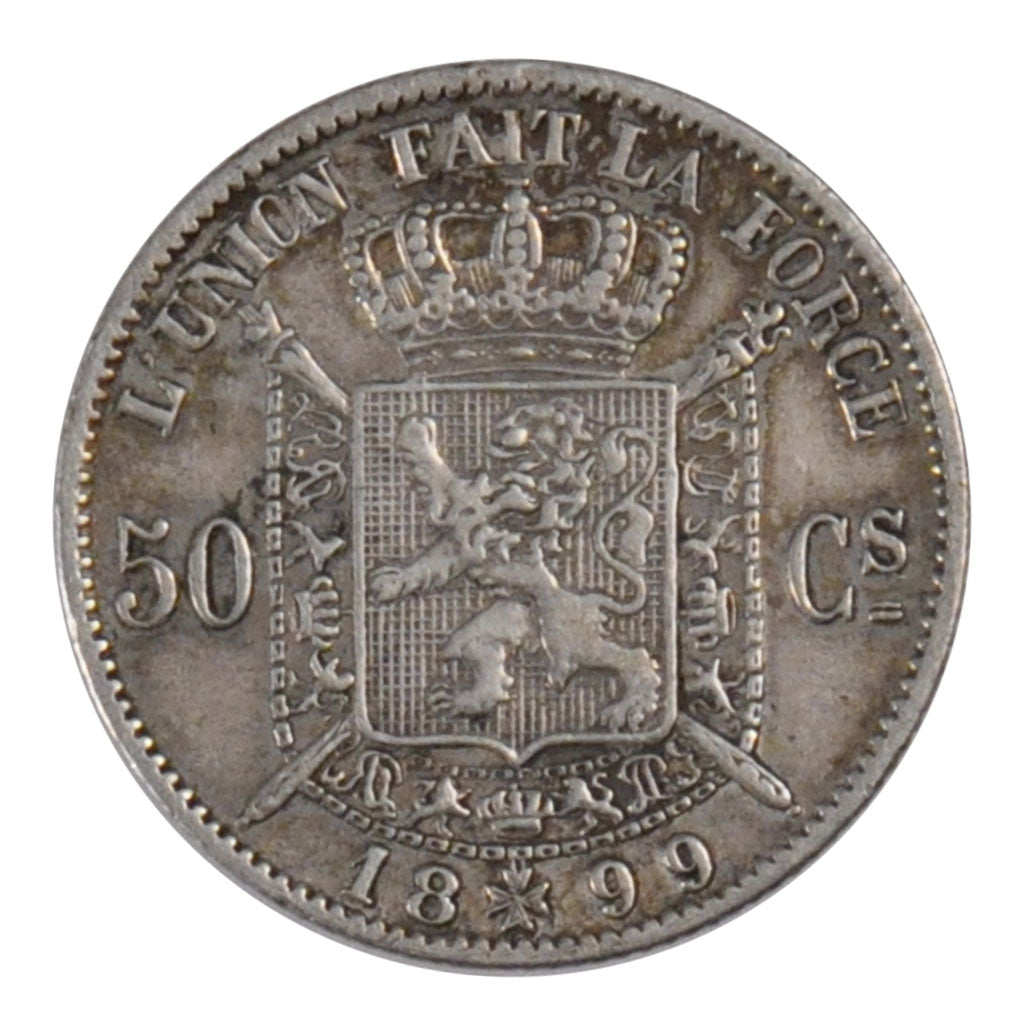 Coin, Belgium, Leopold II, 50 Centimes, 1899, EF(40-45), Silver, KM:26